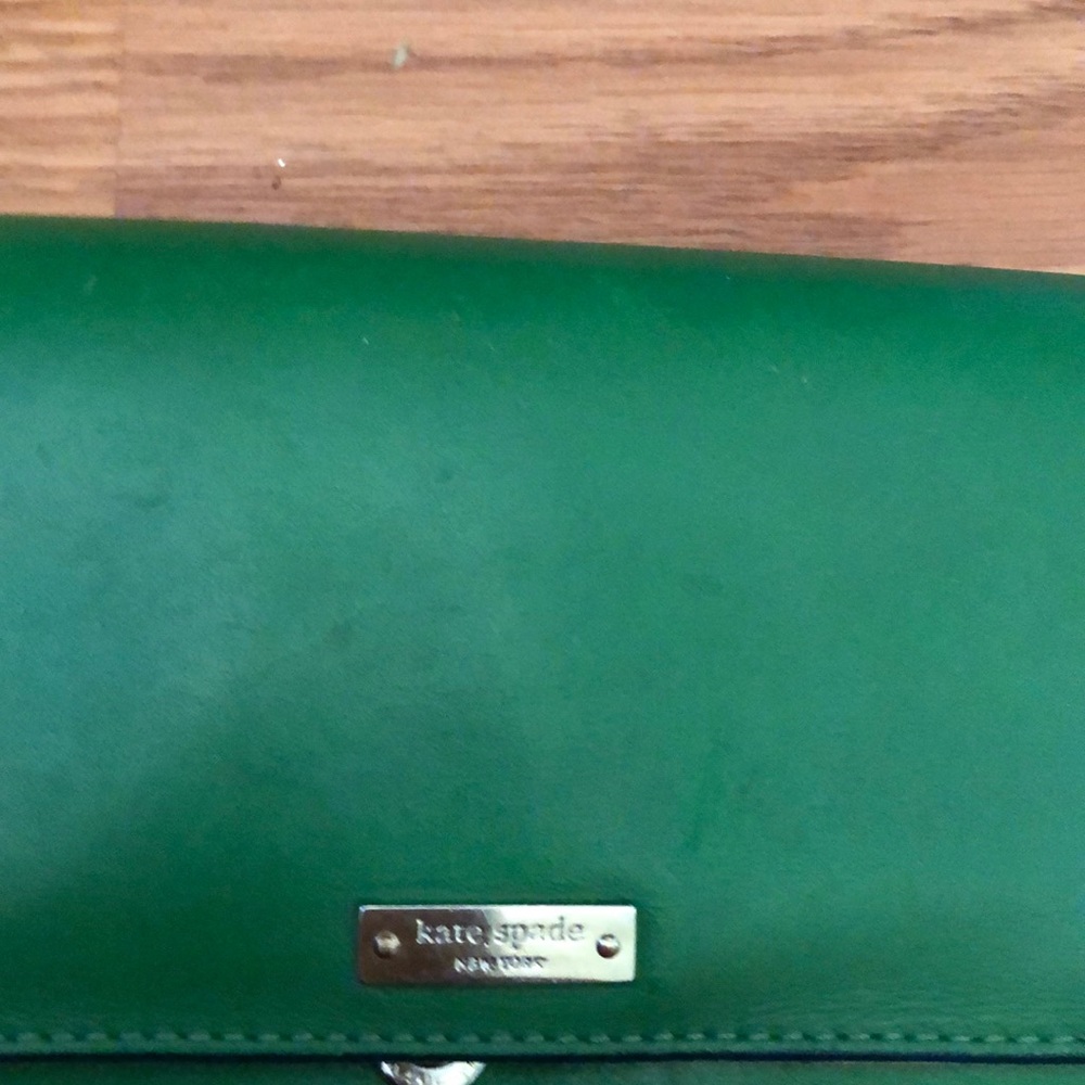 Green Kate Spade leather wallet